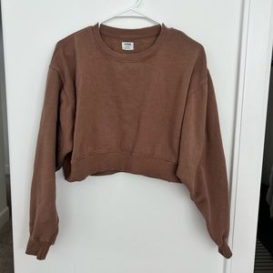 brown cropped crewneck